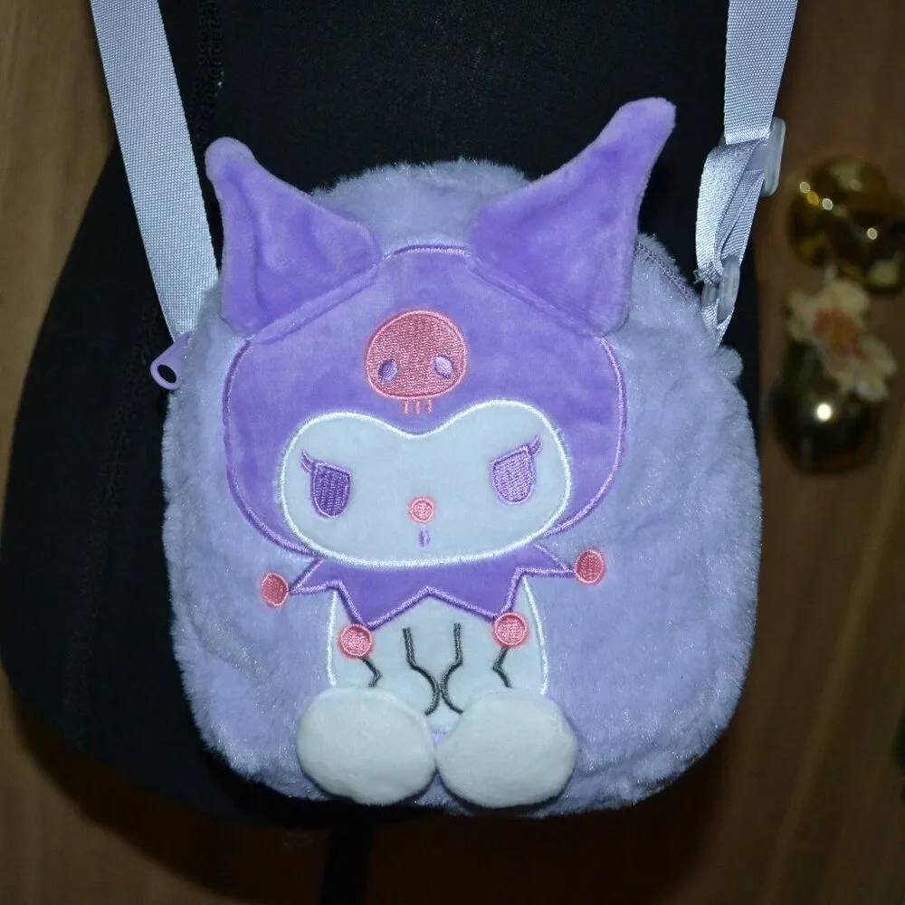Kuromi Small Kawaii Purple Plush Crossbody Bag Birthday Christmas Gift Idea Set